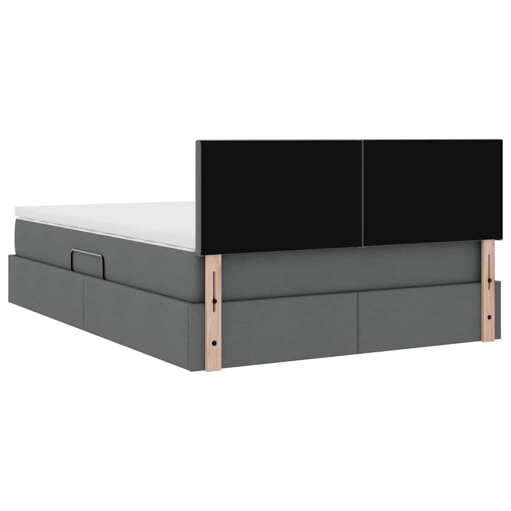 Κρεβάτι με αποθηκευτικό χώρο και LED Σκούρο Γκρι 140 x 190 cm - Pakobazaar