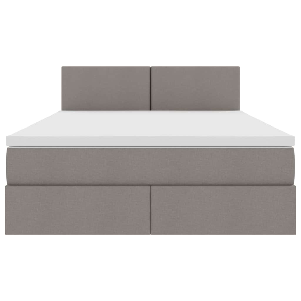 Κρεβάτι με αποθηκευτικό χώρο και LED Taupe 140 x 200 cm ύφασμα - Pakobazaar