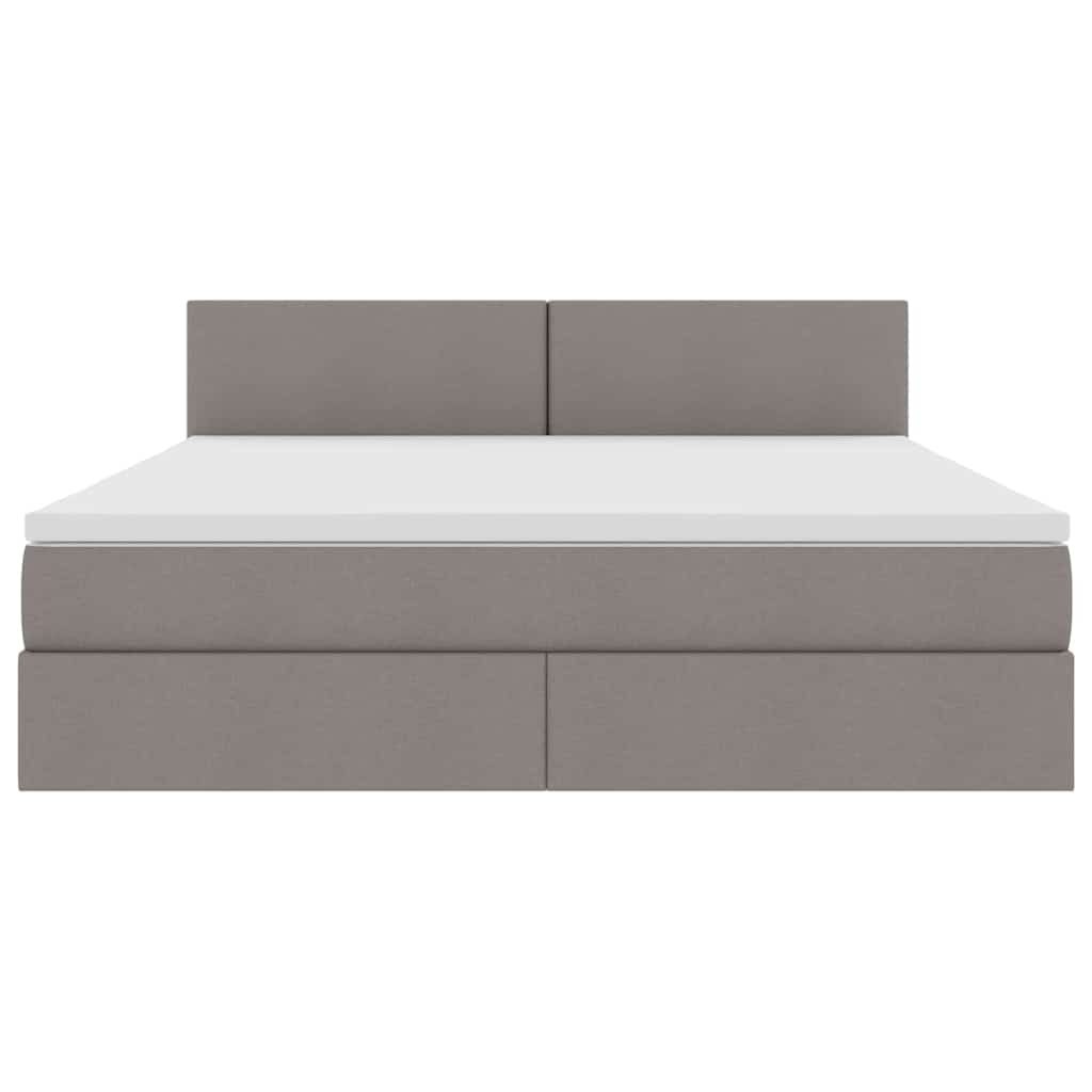 Κρεβάτι με αποθηκευτικό χώρο και LED Taupe 160 x 200 cm ύφασμα - Pakobazaar