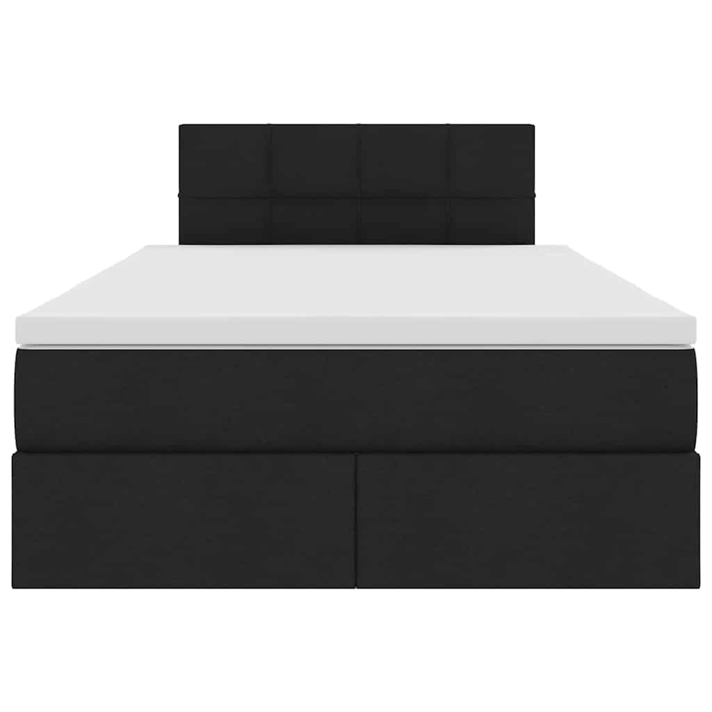 Κρεβάτι με αποθηκευτικό χώρο και LED Μαύρο 120 x 190 cm ύφασμα