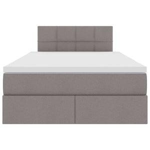 LED Κρεβάτι αποθήκευσης με στρώμα Taupe 120 x 190 cm Ύφασμα