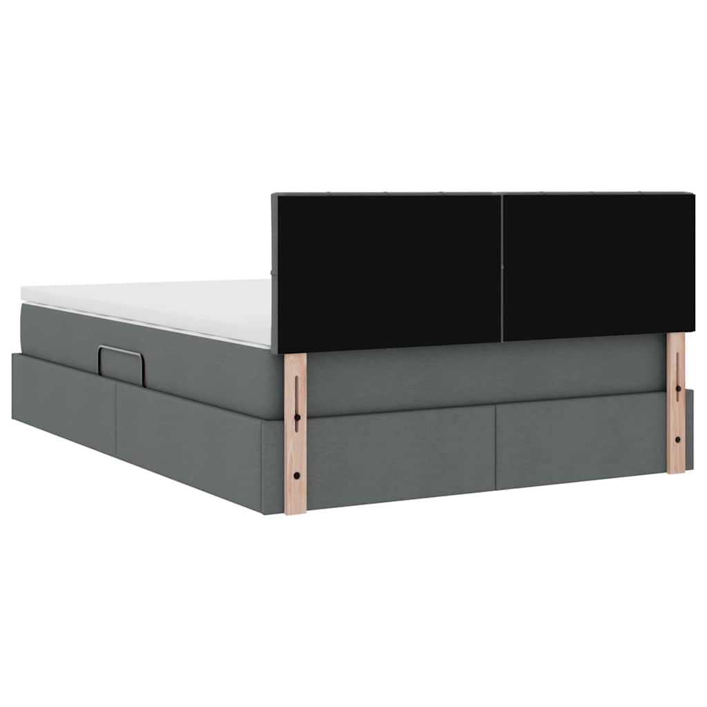 Κρεβάτι με αποθηκευτικό χώρο και LED Σκούρο Γκρι 140 x 190 cm - Pakobazaar