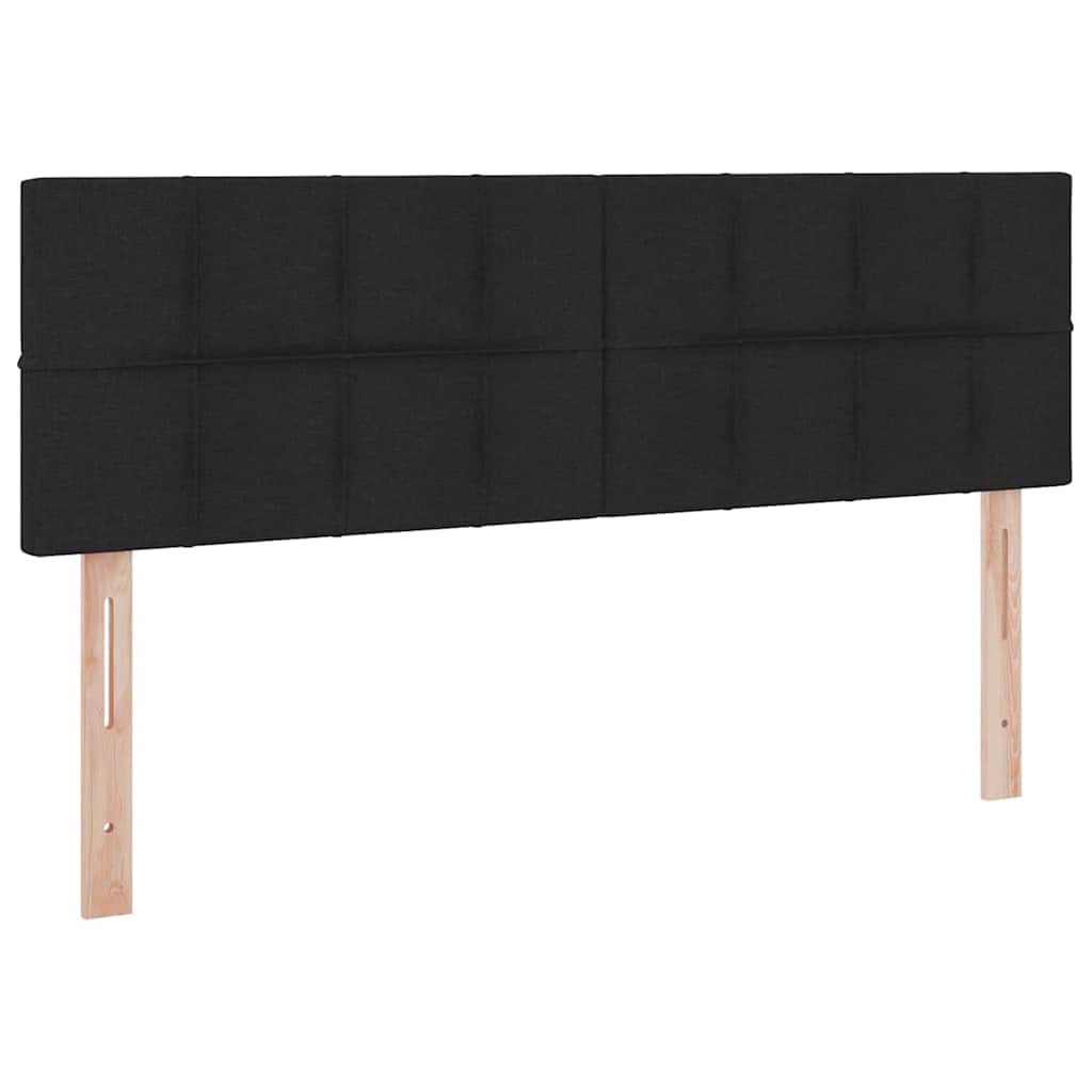 Κρεβάτι με αποθηκευτικό χώρο και LED Μαύρο 140 x 190 cm ύφασμα - Pakobazaar