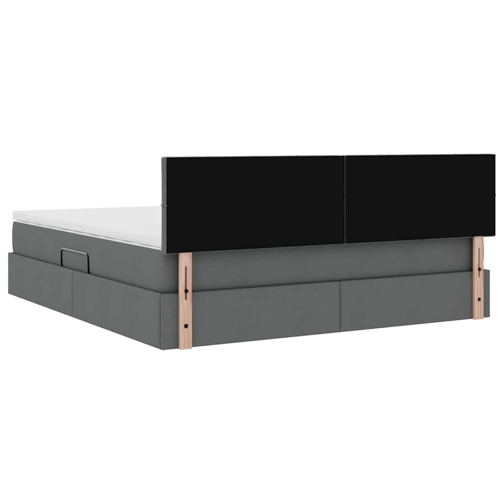 Κρεβάτι με αποθηκευτικό χώρο και LED Σκούρο Γκρι 180 x 200 cm - Pakobazaar