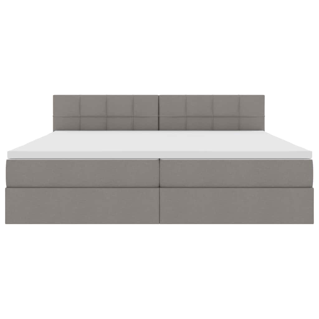 Κρεβάτι με αποθηκευτικό χώρο και LED Taupe 200 x 200 cm ύφασμα - Pakobazaar