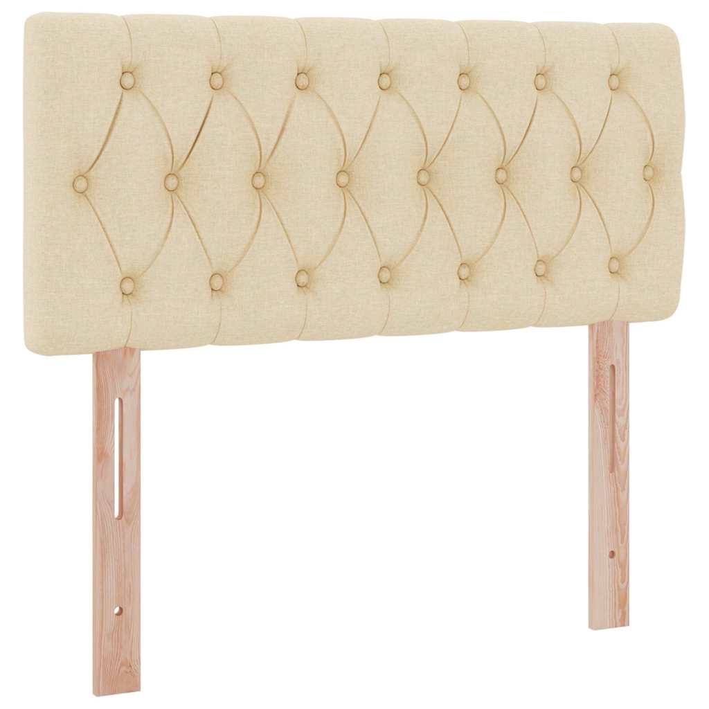 Κρεβάτι με αποθηκευτικό χώρο και LED Κρέμ 90 x 200 cm ύφασμα - Pakobazaar