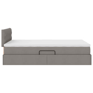 LED Κρεβάτι αποθήκευσης με στρώμα Taupe 120 x 190 cm Ύφασμα - Pakobazaar