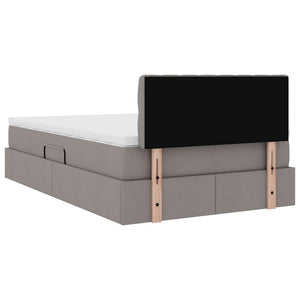 Κρεβάτι με αποθηκευτικό χώρο και LED Taupe 120 x 200 cm ύφασμα - Pakobazaar