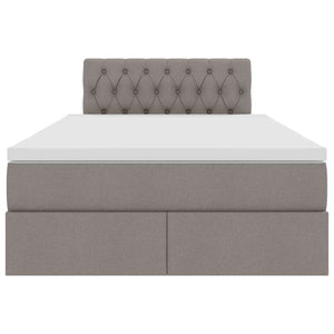 Κρεβάτι με αποθηκευτικό χώρο και LED Taupe 120 x 200 cm ύφασμα - Pakobazaar