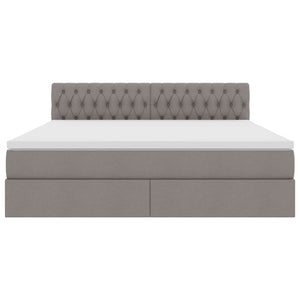 Κρεβάτι με αποθηκευτικό χώρο και LED Taupe 160 x 200 cm ύφασμα - Pakobazaar