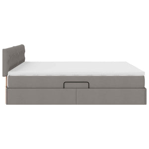Κρεβάτι με αποθηκευτικό χώρο και LED Taupe 160 x 200 cm ύφασμα - Pakobazaar