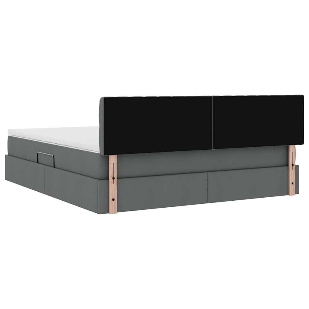 Κρεβάτι με αποθηκευτικό χώρο και LED Σκούρο Γκρι 180 x 200 cm - Pakobazaar