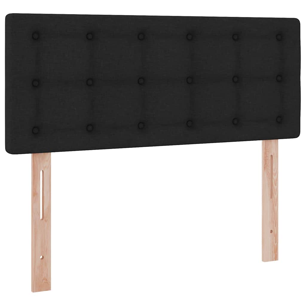 LED Κρεβάτι αποθήκευσης με στρώμα Μαύρο 120 x 190 cm Ύφασμα