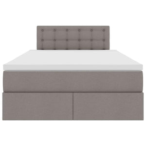 LED Κρεβάτι αποθήκευσης με στρώμα Taupe 120 x 190 cm Ύφασμα - Pakobazaar
