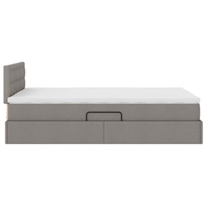 LED Κρεβάτι αποθήκευσης με στρώμα Taupe 120 x 190 cm Ύφασμα - Pakobazaar