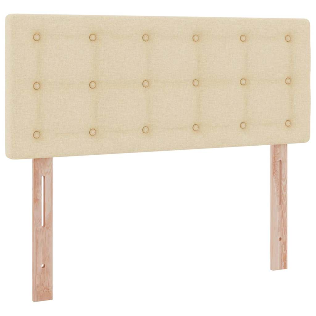 Κρεβάτι με αποθηκευτικό χώρο και LED Κρέμ 120 x 200 cm ύφασμα - Pakobazaar