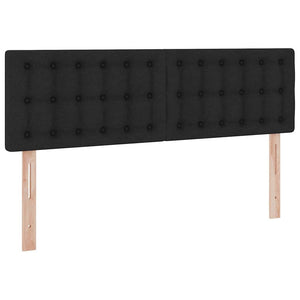 Κρεβάτι με αποθηκευτικό χώρο και LED Μαύρο 140 x 200 cm ύφασμα - Pakobazaar