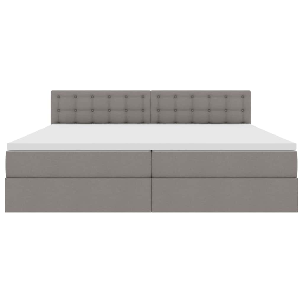 Κρεβάτι με αποθηκευτικό χώρο και LED Taupe 200 x 200 cm ύφασμα - Pakobazaar