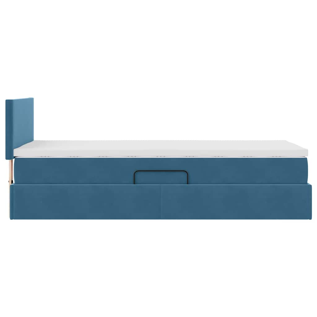 Κρεβάτι με αποθηκευτικό χώρο και LED Σκούρο Μπλε 90 x 190 cm - Pakobazaar