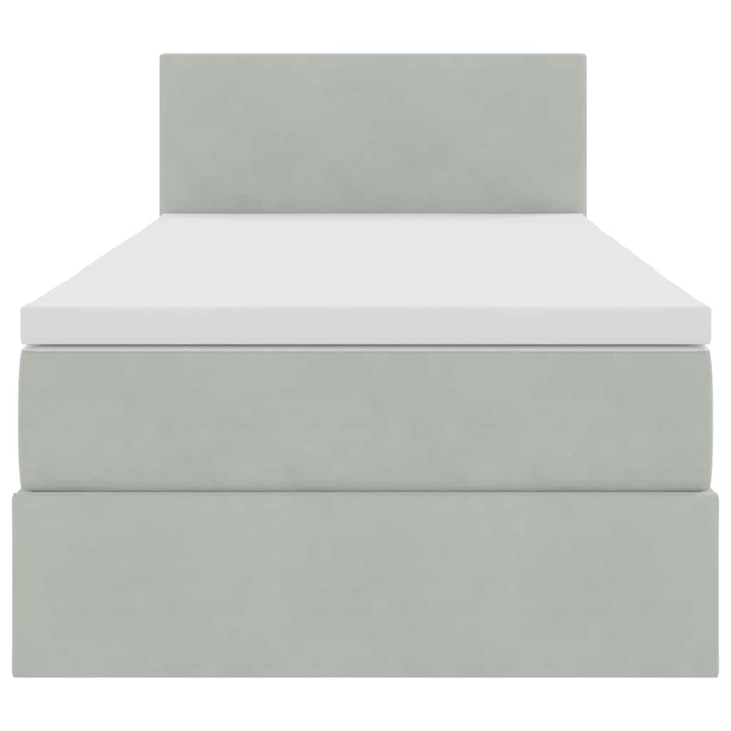 Κρεβάτι με αποθηκευτικό χώρο και LED Ανοιχτό γκρι 90 x 200 cm - Pakobazaar