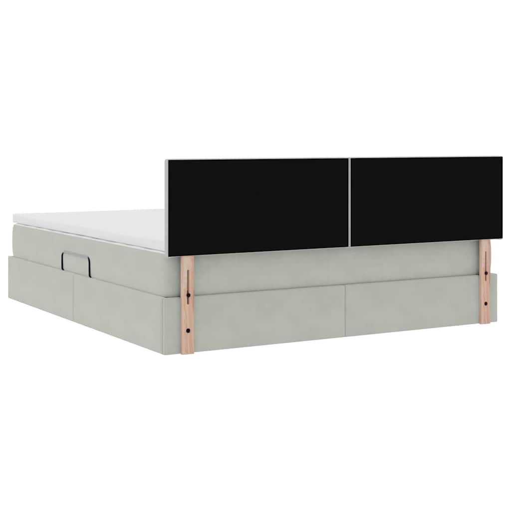 Κρεβάτι με αποθηκευτικό χώρο και LED Ανοιχτό γκρι 180 x 200 cm - Pakobazaar