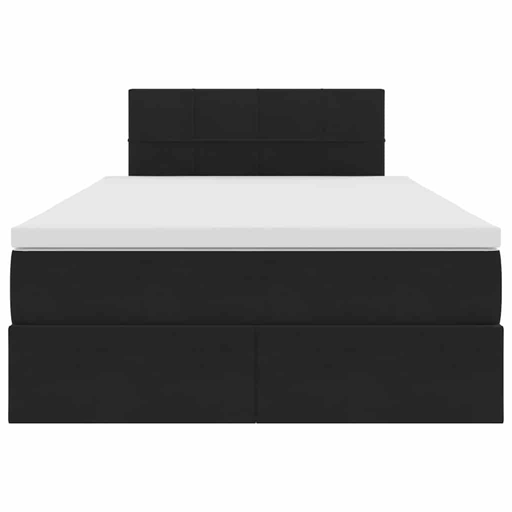 Κρεβάτι με αποθηκευτικό χώρο και LED Μαύρο 120 x 190 cm Βελούδο - Pakobazaar