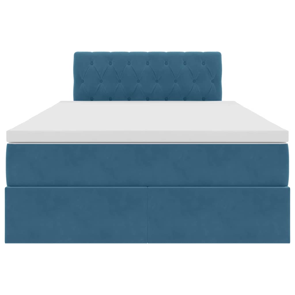 Κρεβάτι με αποθηκευτικό χώρο και LED Σκούρο Μπλε 120 x 200 cm - Pakobazaar