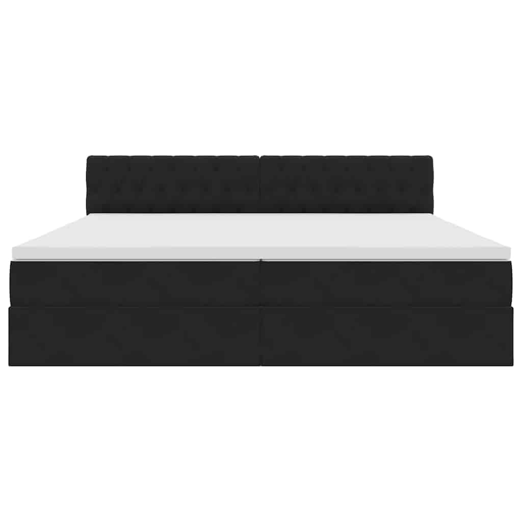 Κρεβάτι με αποθηκευτικό χώρο και LED Μαύρο 200 x 200 cm Βελούδο - Pakobazaar