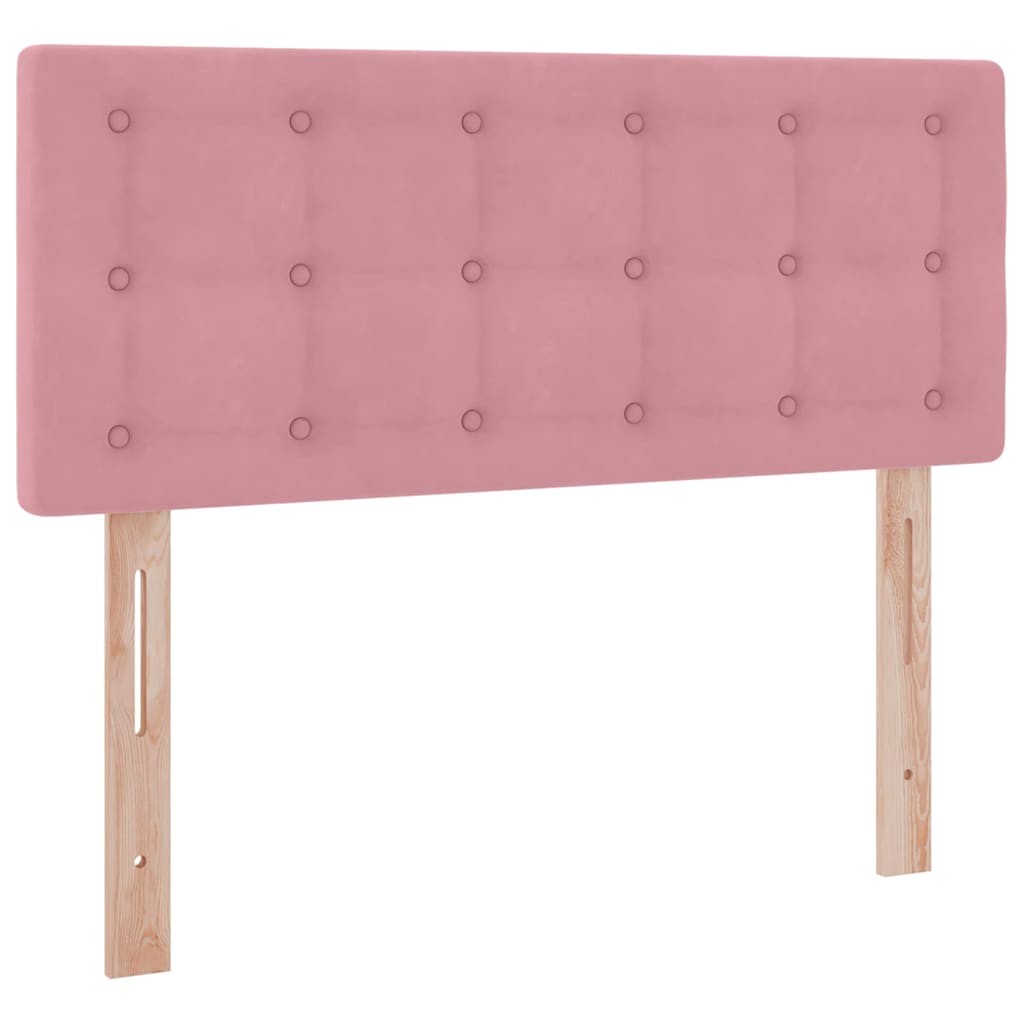 Κρεβάτι με αποθηκευτικό χώρο και LED Ροζ 120 x 190 cm Βελούδο - Pakobazaar