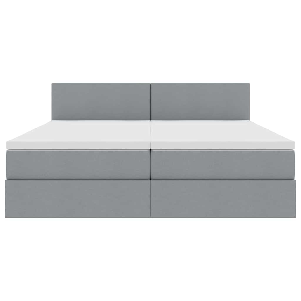 Κρεβάτι με φώτα λωρίδας LED Ανοιχτό γκρι 180 x 200 cm ύφασμα - Pakobazaar