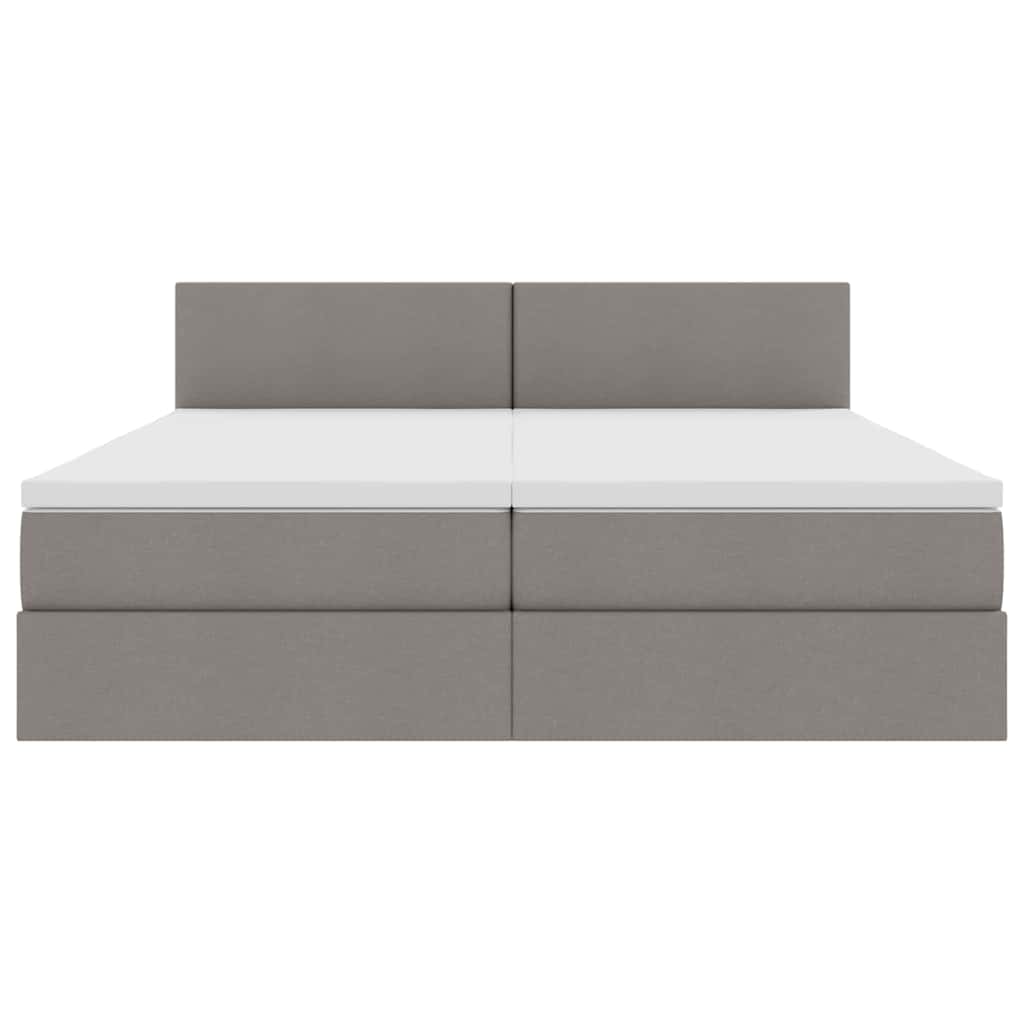 Κρεβάτι με φώτα λωρίδας LED Taupe 200 x 200 cm ύφασμα - Pakobazaar