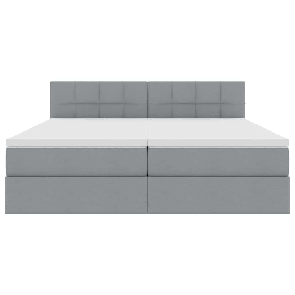 Κρεβάτι με φώτα λωρίδας LED Ανοιχτό γκρι 180 x 200 cm ύφασμα - Pakobazaar