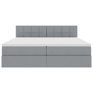 Κρεβάτι με φώτα λωρίδας LED Ανοιχτό γκρι 180 x 200 cm ύφασμα - Pakobazaar