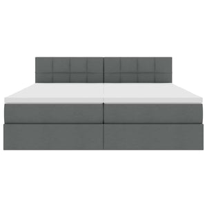 Κρεβάτι με φώτα λωρίδας LED Σκούρο Γκρι 180 x 200 cm ύφασμα - Pakobazaar