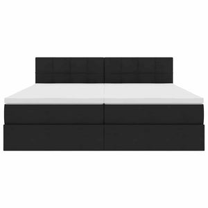 Κρεβάτι με φώτα λωρίδας LED Μαύρο 180 x 200 cm ύφασμα - Pakobazaar