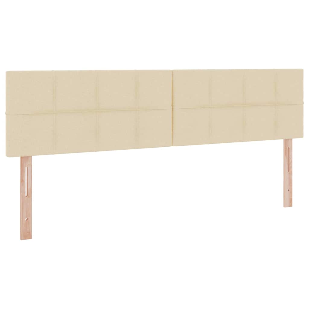 Κρεβάτι με φώτα λωρίδας LED Κρέμ 180 x 200 cm ύφασμα - Pakobazaar