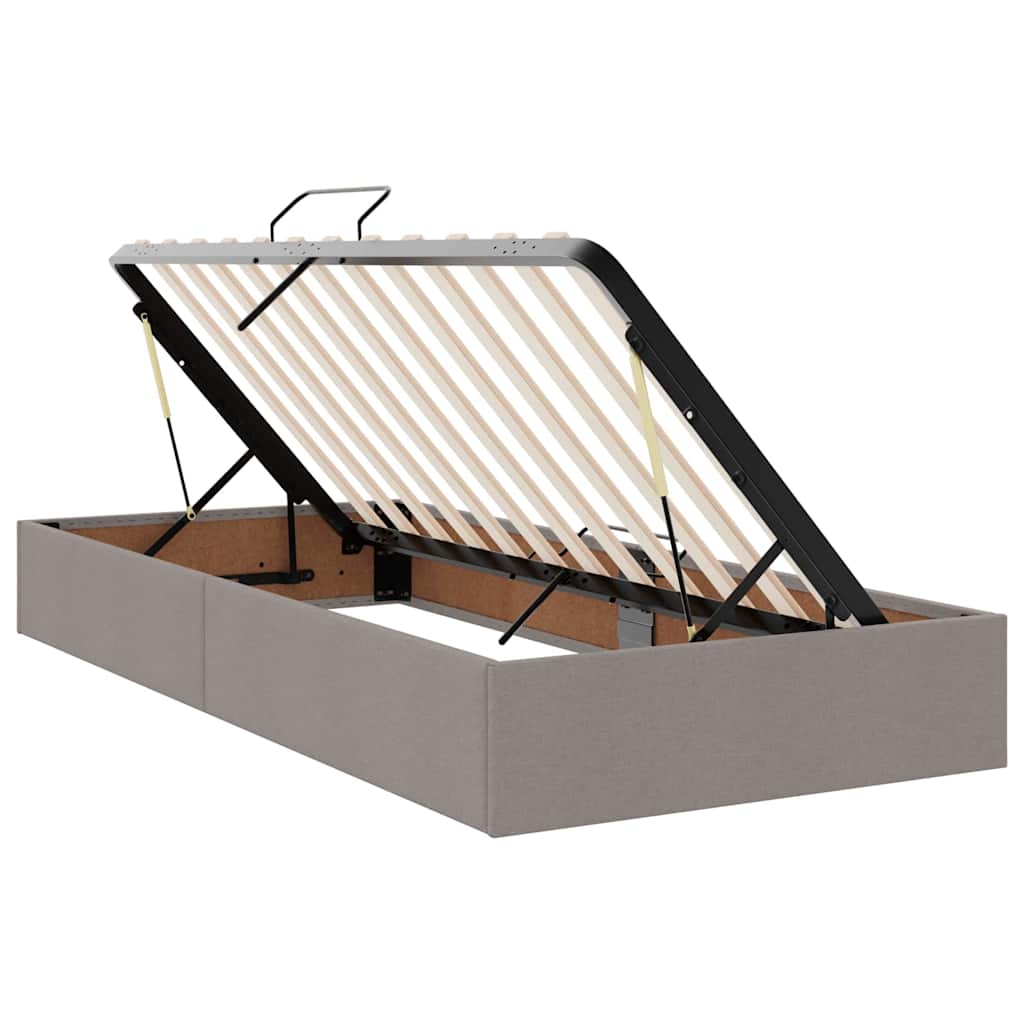 Κρεβάτι με φώτα λωρίδας LED Taupe 200 x 200 cm ύφασμα - Pakobazaar