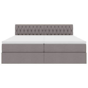 Κρεβάτι με φώτα λωρίδας LED Taupe 180 x 200 cm ύφασμα - Pakobazaar
