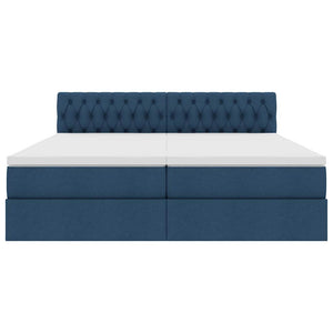 Κρεβάτι με φώτα λωρίδας LED Μπλε 180 x 200 cm ύφασμα - Pakobazaar