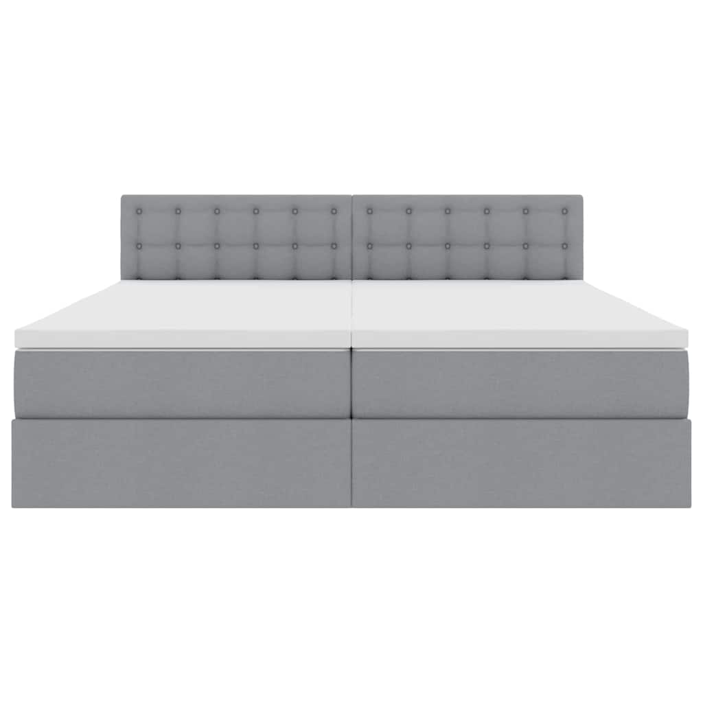 Κρεβάτι με φώτα λωρίδας LED Ανοιχτό γκρι 180 x 200 cm ύφασμα - Pakobazaar