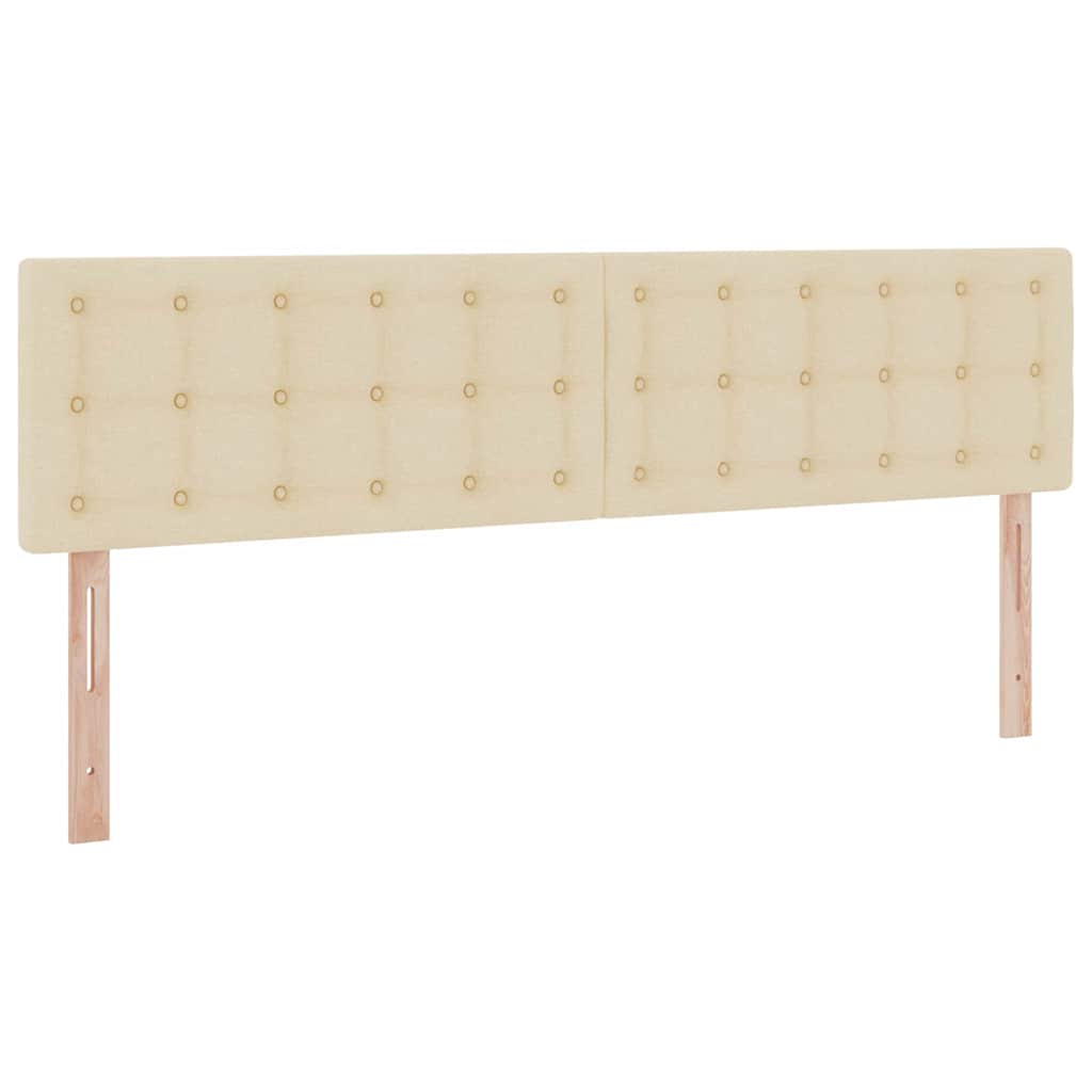 Κρεβάτι με φώτα λωρίδας LED Κρέμ 200 x 200 cm ύφασμα - Pakobazaar