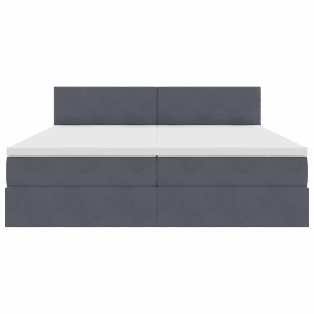 Κρεβάτι με φώτα λωρίδας LED Σκούρο Γκρι 180 x 200 cm Βελούδο - Pakobazaar
