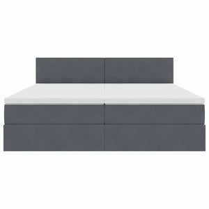 Κρεβάτι με φώτα λωρίδας LED Σκούρο Γκρι 180 x 200 cm Βελούδο - Pakobazaar