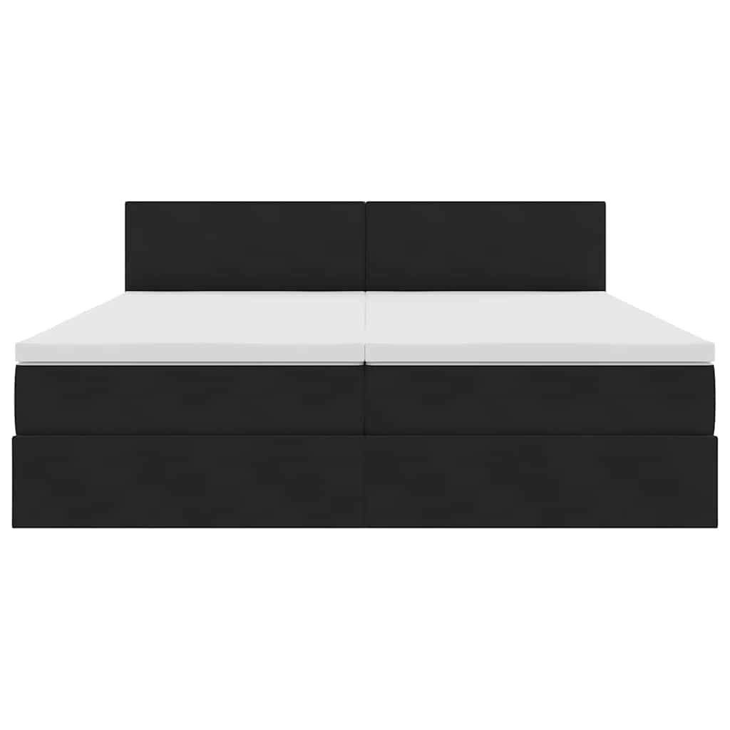 Κρεβάτι με φώτα λωρίδας LED Μαύρο 180 x 200 cm Βελούδο - Pakobazaar