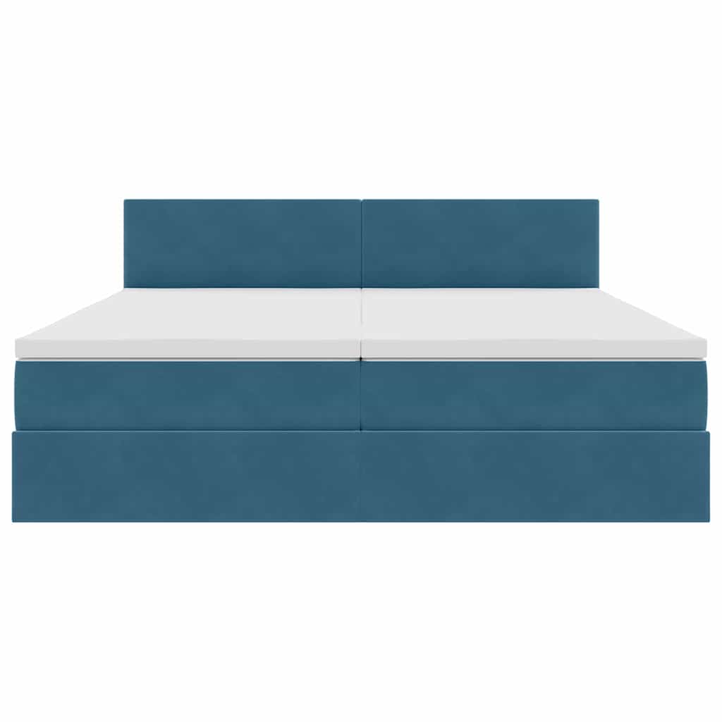 Κρεβάτι με φώτα λωρίδας LED Σκούρο Μπλε 180 x 200 cm Βελούδο - Pakobazaar