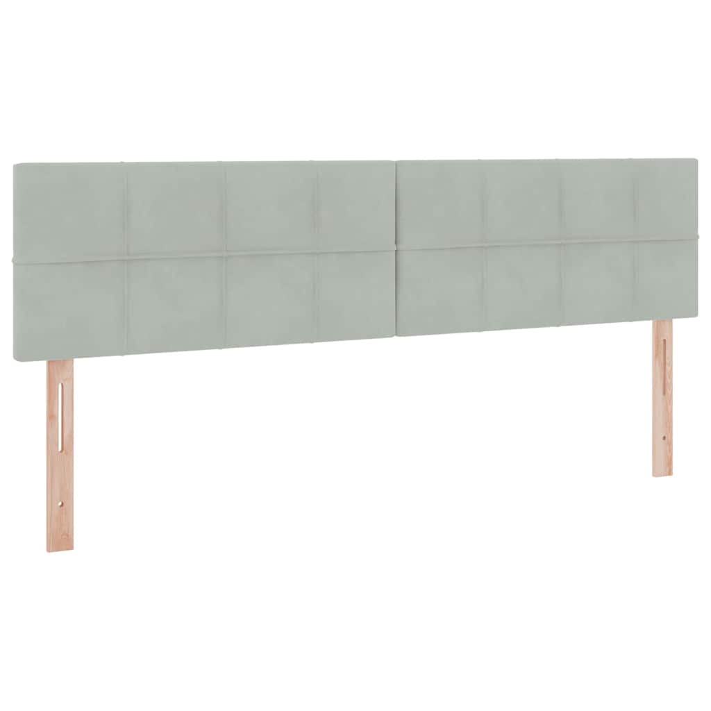 Κρεβάτι με φώτα λωρίδας LED Ανοιχτό γκρι 180 x 200 cm Βελούδο - Pakobazaar