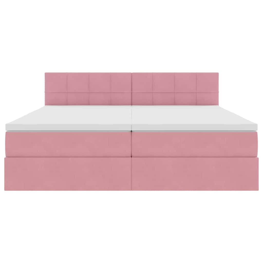 Κρεβάτι με φώτα λωρίδας LED Ροζ 180 x 200 cm Βελούδο - Pakobazaar