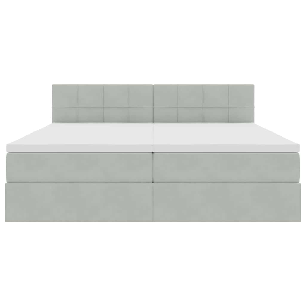 Κρεβάτι με φώτα λωρίδας LED Ανοιχτό γκρι 200 x 200 cm Βελούδο - Pakobazaar