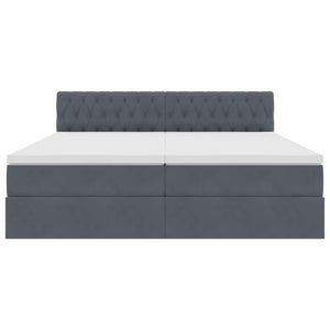 Κρεβάτι με φώτα λωρίδας LED Σκούρο Γκρι 180 x 200 cm Βελούδο - Pakobazaar