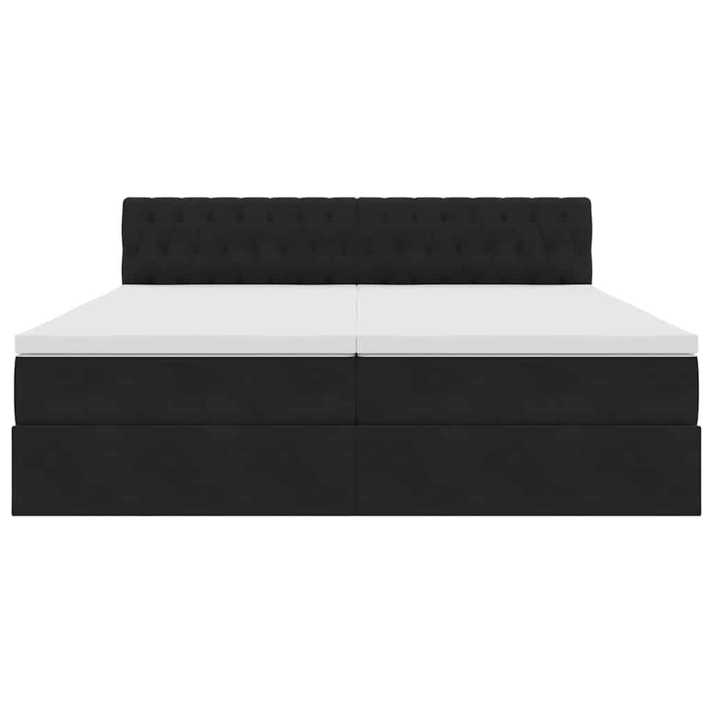 Κρεβάτι με φώτα λωρίδας LED Μαύρο 180 x 200 cm Βελούδο - Pakobazaar